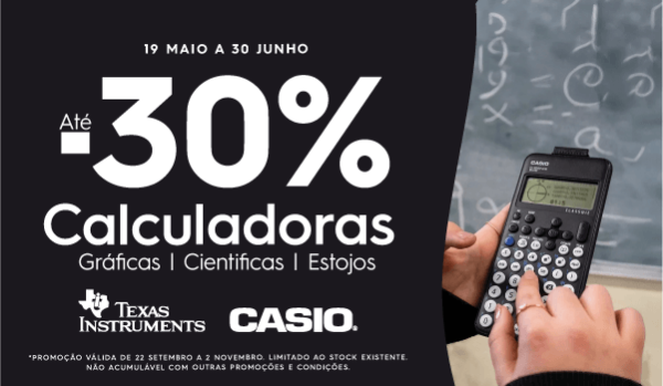 Calculadoras gráficas e científicas até -30% de desconto